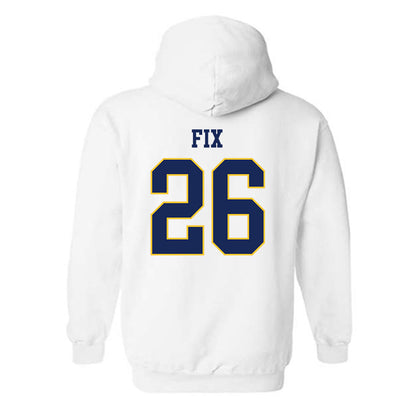 Marquette - NCAA Women's Soccer : Emily Fix - White Replica Shersey Hooded Sweatshirt