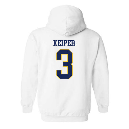 Marquette - NCAA Women's Soccer : Molly Keiper - White Replica Shersey Hooded Sweatshirt