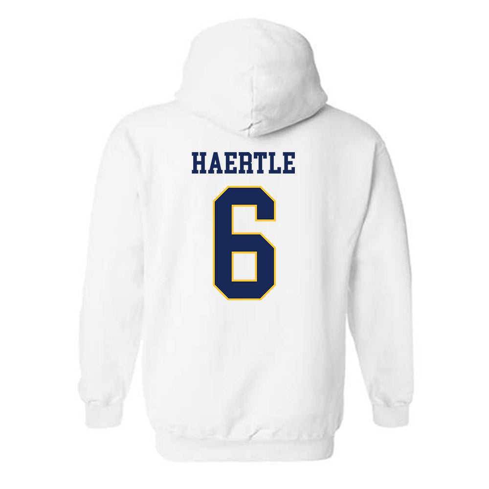 Marquette - NCAA Women's Soccer : Mia Haertle - White Replica Shersey Hooded Sweatshirt