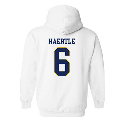 Marquette - NCAA Women's Soccer : Mia Haertle - White Replica Shersey Hooded Sweatshirt