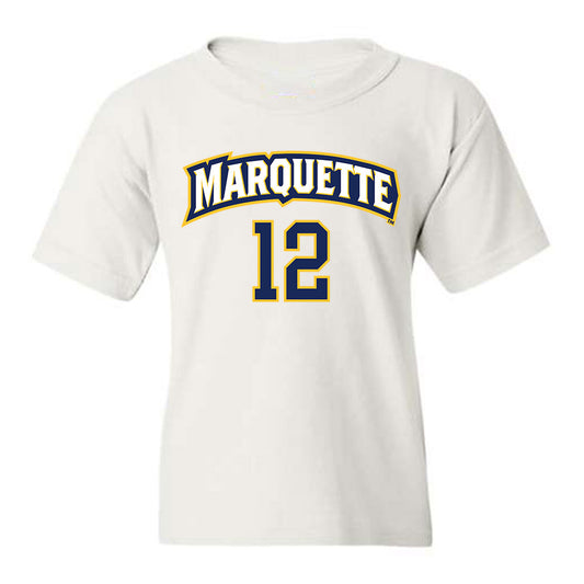Marquette - NCAA Women's Soccer : Brentell Handley - White Replica Shersey Youth T-Shirt