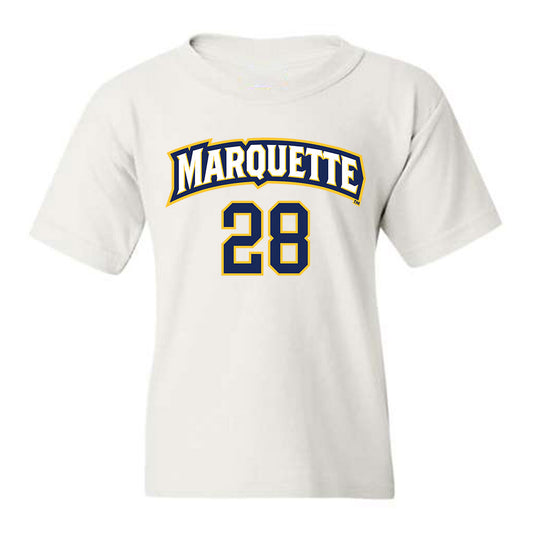Marquette - NCAA Women's Soccer : Maggie Starker - White Replica Shersey Youth T-Shirt