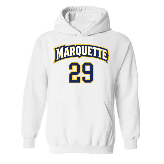 Marquette - NCAA Women's Soccer : Alexa Maletis - White Replica Shersey Hooded Sweatshirt