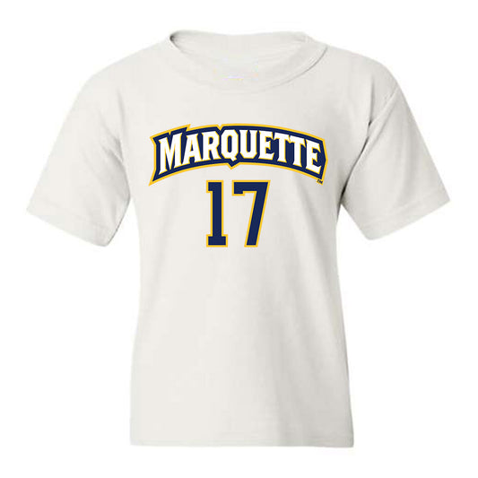 Marquette - NCAA Women's Soccer : Cate Downs - White Replica Shersey Youth T-Shirt