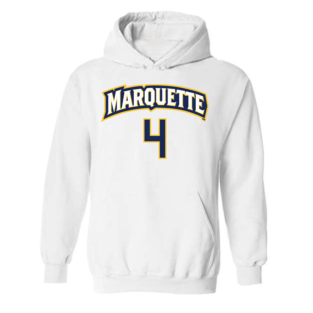 Marquette - NCAA Women's Soccer : Carly Christopher - White Replica Shersey Hooded Sweatshirt