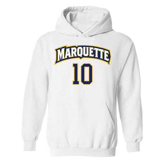 Marquette - NCAA Women's Soccer : Kate Gibson - White Replica Shersey Hooded Sweatshirt