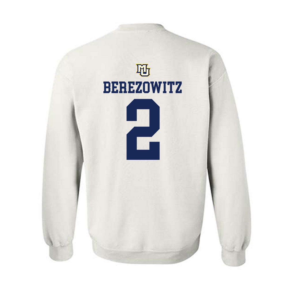 Marquette - NCAA Women's Volleyball : Molly Berezowitz - White Replica Shersey Sweatshirt