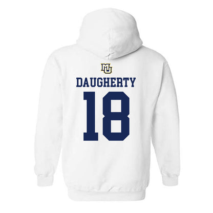 Marquette - NCAA Women's Volleyball : Morgan Daugherty - White Replica Shersey Hooded Sweatshirt