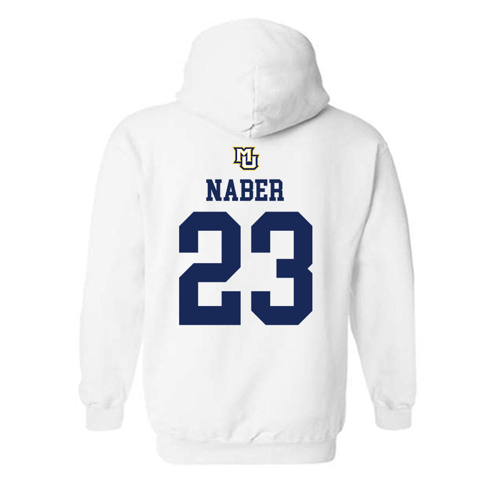 Marquette - NCAA Women's Volleyball : Samantha Naber - White Replica Shersey Hooded Sweatshirt