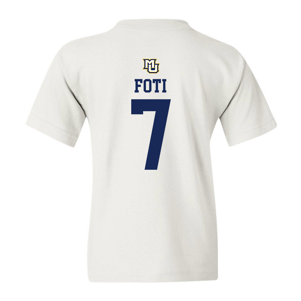 Marquette - NCAA Women's Volleyball : Ella Foti - White Replica Shersey Youth T-Shirt