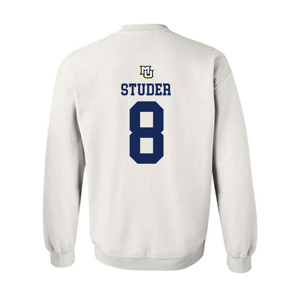 Marquette - NCAA Women's Volleyball : Adriana Studer - White Replica Shersey Sweatshirt