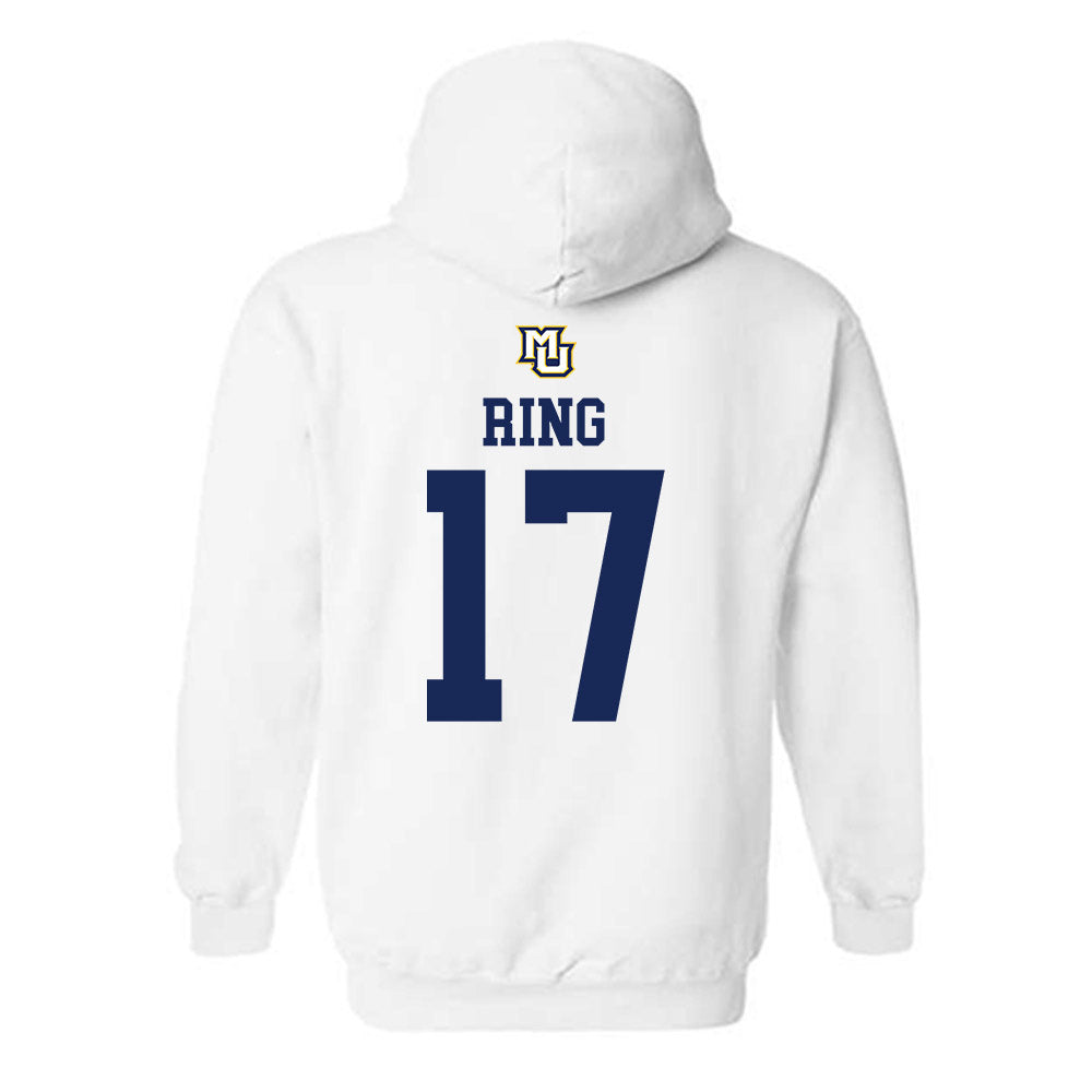 Marquette - NCAA Women's Volleyball : Natalie Ring - White Replica Shersey Hooded Sweatshirt