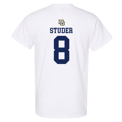 Marquette - NCAA Women's Volleyball : Adriana Studer - White Replica Shersey Short Sleeve T-Shirt