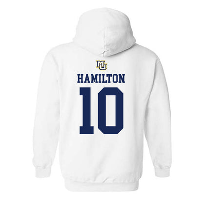 Marquette - NCAA Women's Volleyball : Aubrey Hamilton - White Replica Shersey Hooded Sweatshirt