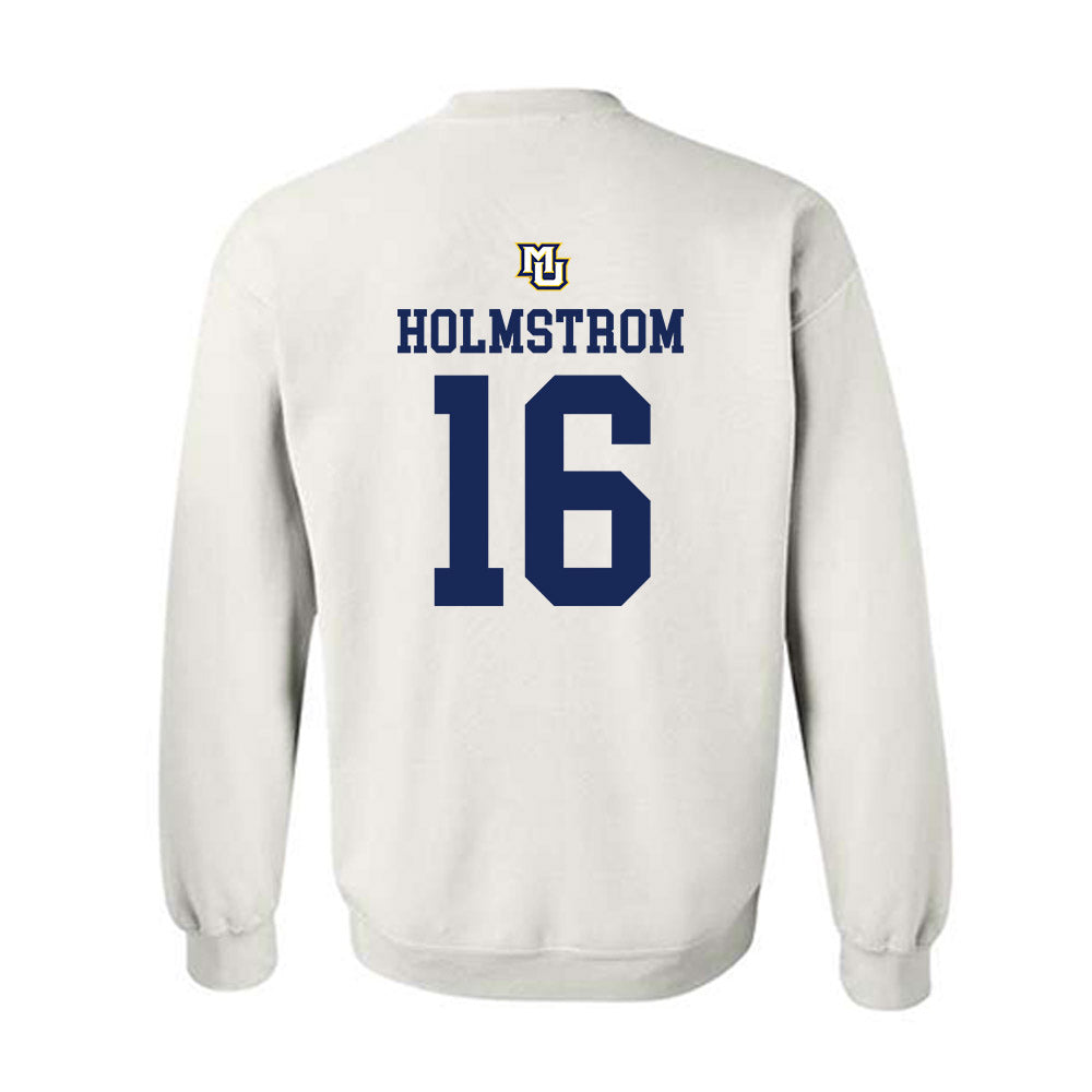 Marquette - NCAA Women's Volleyball : Ella Holmstrom - White Replica Shersey Sweatshirt