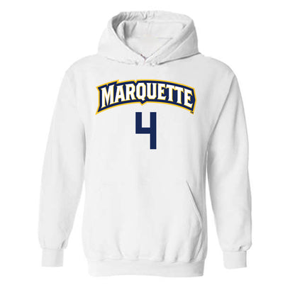 Marquette - NCAA Women's Volleyball : Jenna Reitsma - White Replica Shersey Hooded Sweatshirt