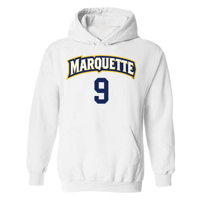 Marquette - NCAA Women's Volleyball : Sienna Ifill - White Replica Shersey Hooded Sweatshirt