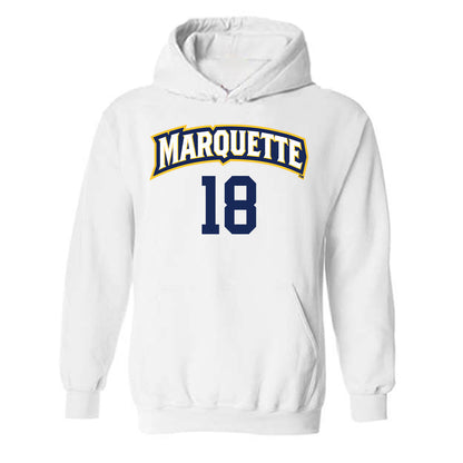 Marquette - NCAA Women's Volleyball : Morgan Daugherty - White Replica Shersey Hooded Sweatshirt