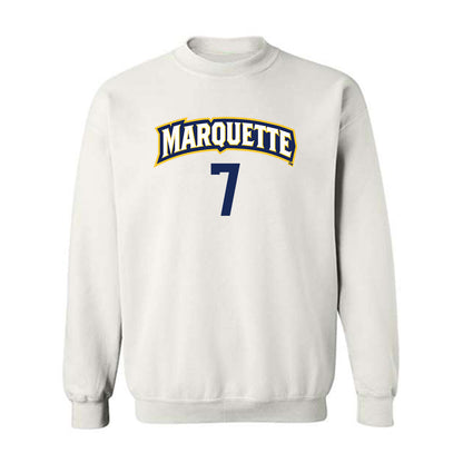 Marquette - NCAA Women's Volleyball : Ella Foti - White Replica Shersey Sweatshirt