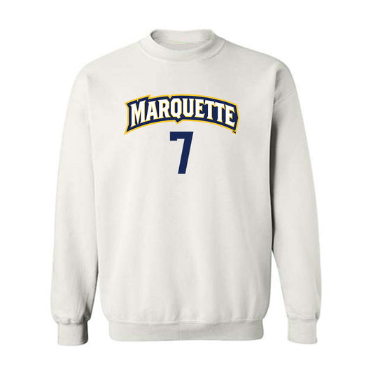 Marquette - NCAA Women's Volleyball : Ella Foti - White Replica Shersey Sweatshirt