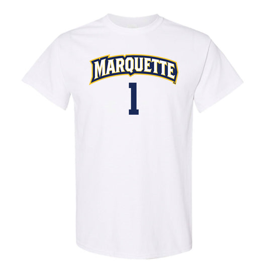 Marquette - NCAA Women's Volleyball : Yadhira Anchante - White Replica Shersey Short Sleeve T-Shirt