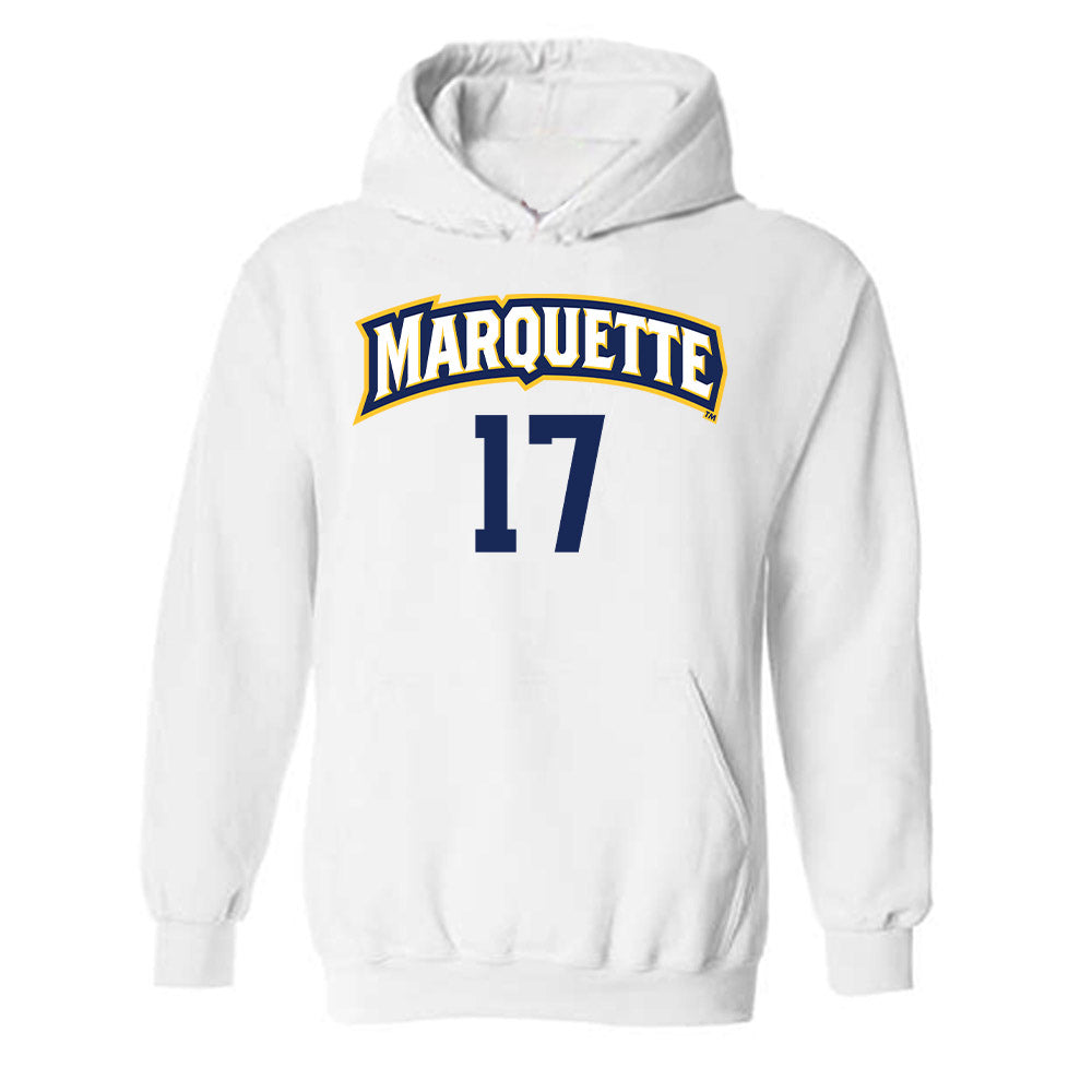 Marquette - NCAA Women's Volleyball : Natalie Ring - White Replica Shersey Hooded Sweatshirt