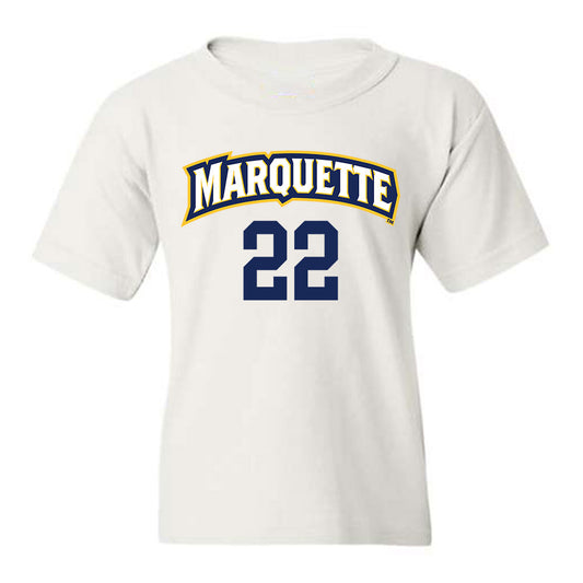 Marquette - NCAA Women's Volleyball : Hattie Bray - White Replica Shersey Youth T-Shirt