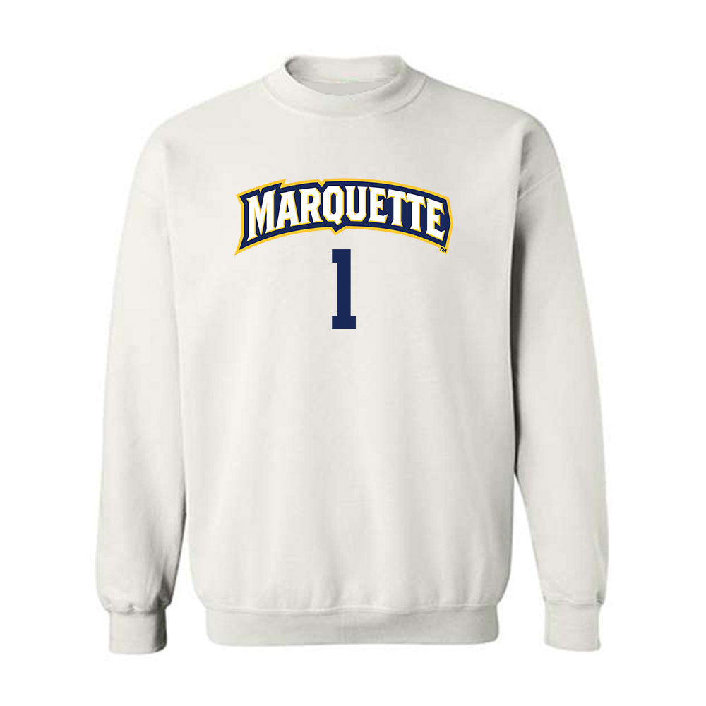 Marquette - NCAA Women's Volleyball : Yadhira Anchante - White Replica Shersey Sweatshirt