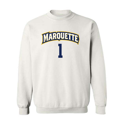 Marquette - NCAA Women's Volleyball : Yadhira Anchante - White Replica Shersey Sweatshirt