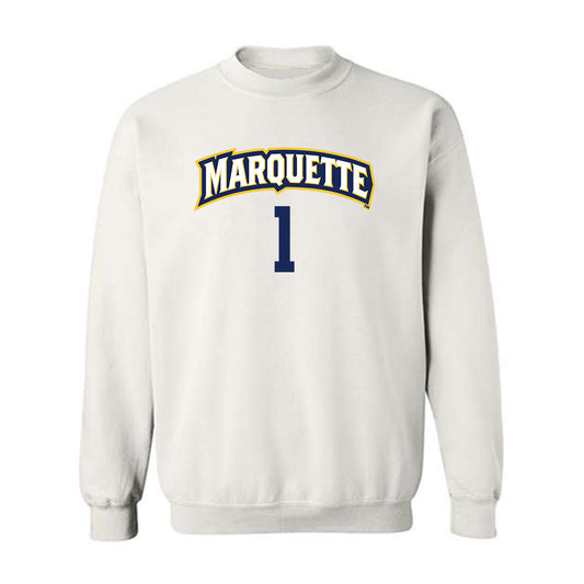 Marquette - NCAA Women's Volleyball : Yadhira Anchante - White Replica Shersey Sweatshirt