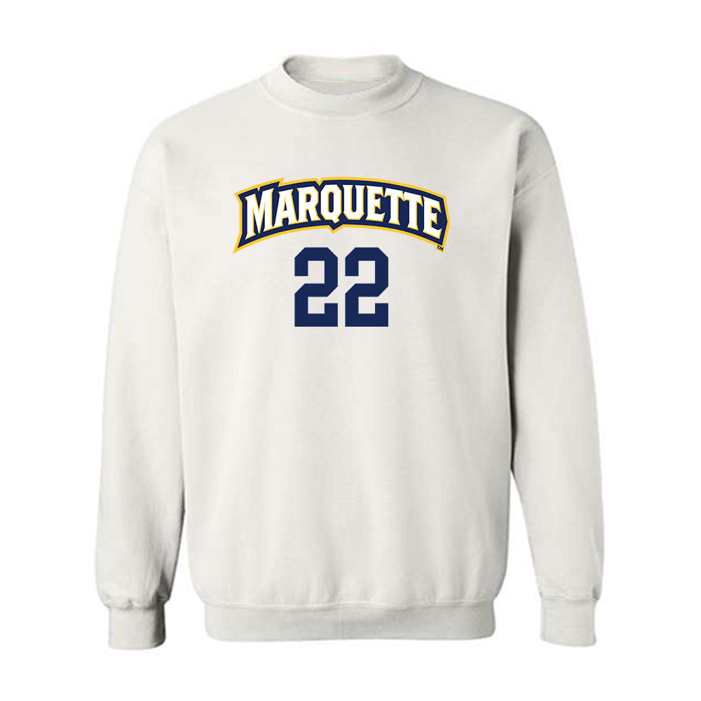 Marquette - NCAA Women's Volleyball : Hattie Bray - White Replica Shersey Sweatshirt