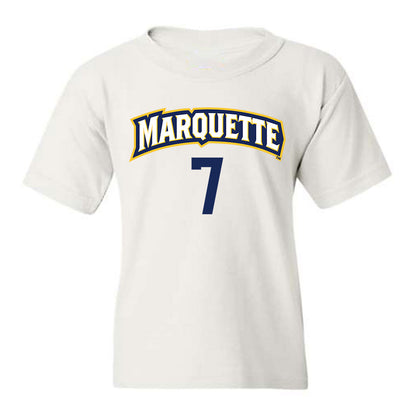 Marquette - NCAA Women's Volleyball : Ella Foti - White Replica Shersey Youth T-Shirt