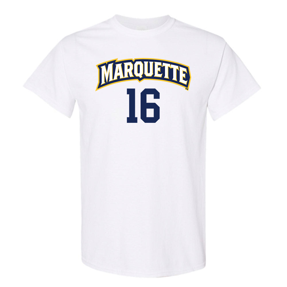 Marquette - NCAA Women's Volleyball : Ella Holmstrom - White Replica Shersey Short Sleeve T-Shirt