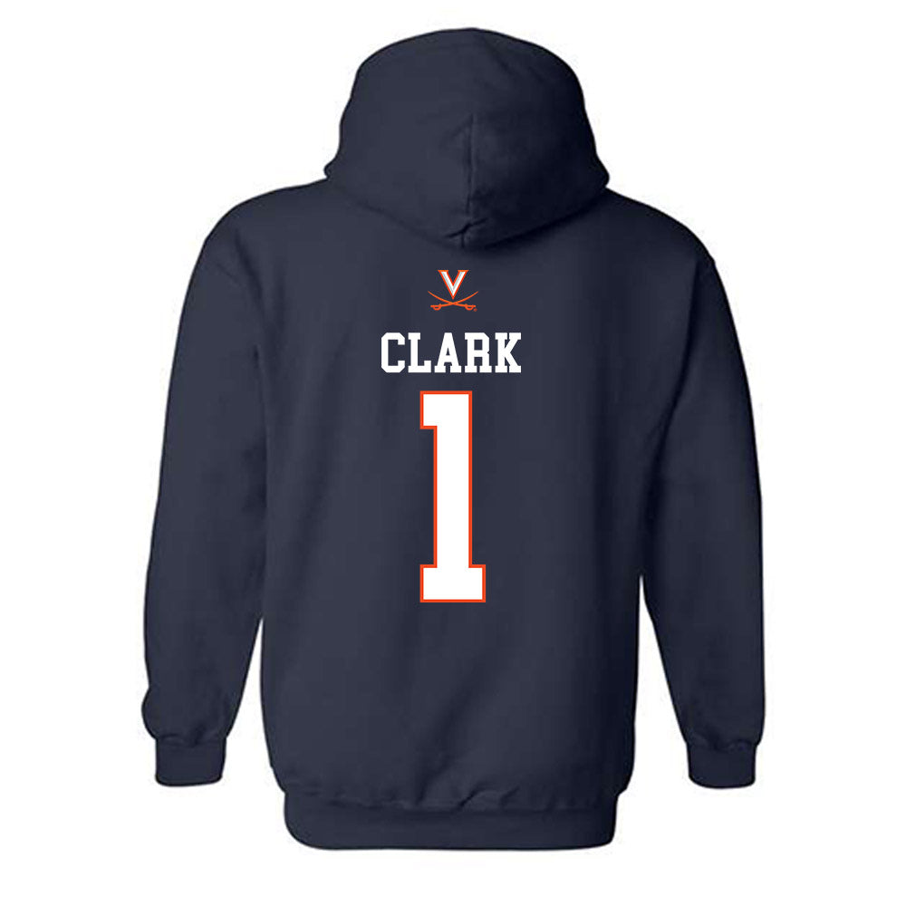 Virginia - NCAA Women's Basketball : Paris Clark - Hooded Sweatshirt Replica Shersey