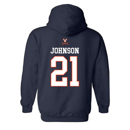 Virginia - NCAA Women's Basketball : Kymora Johnson - Hooded Sweatshirt Replica Shersey