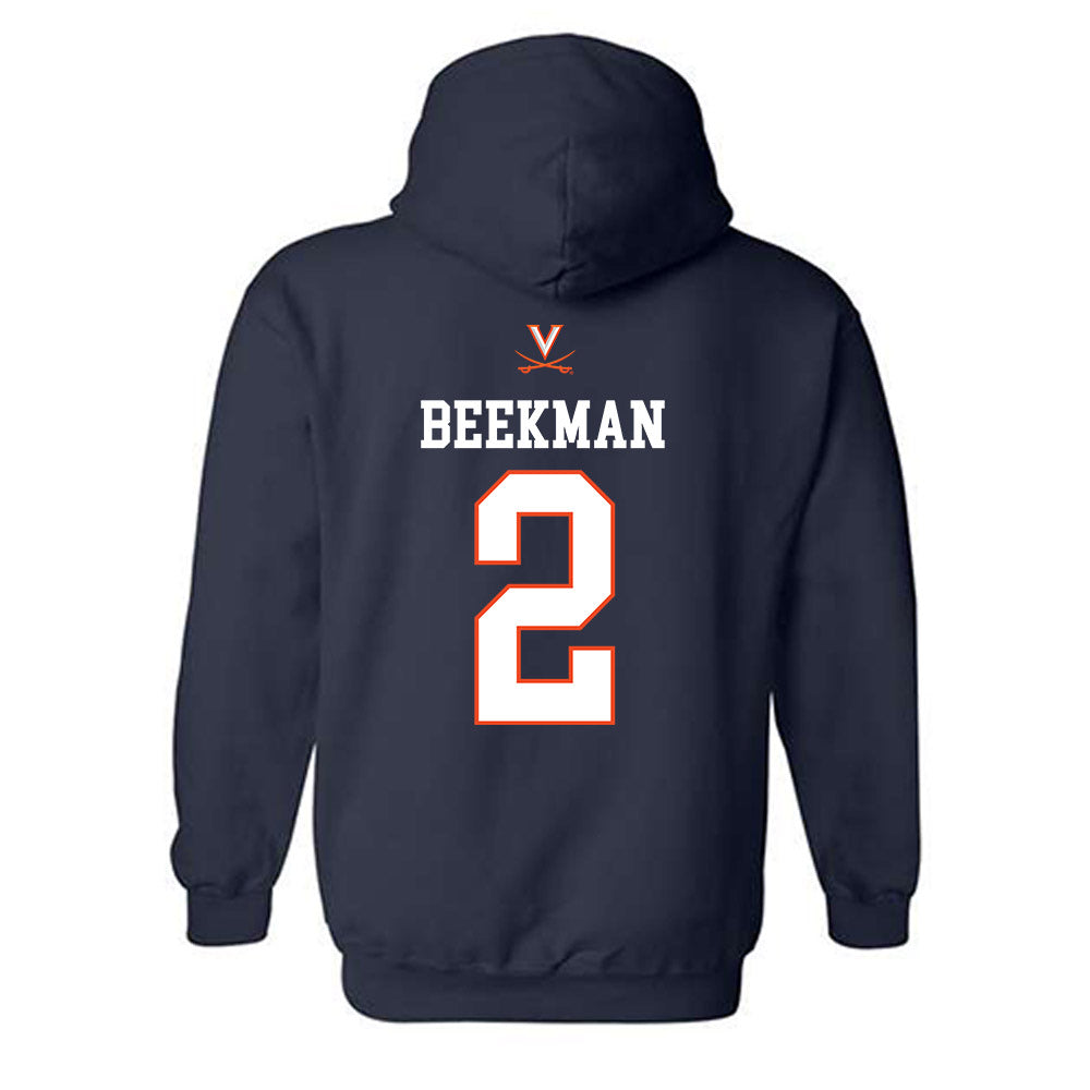 Virginia - NCAA Men's Basketball : Reece Beekman - Hooded Sweatshirt Replica Shersey