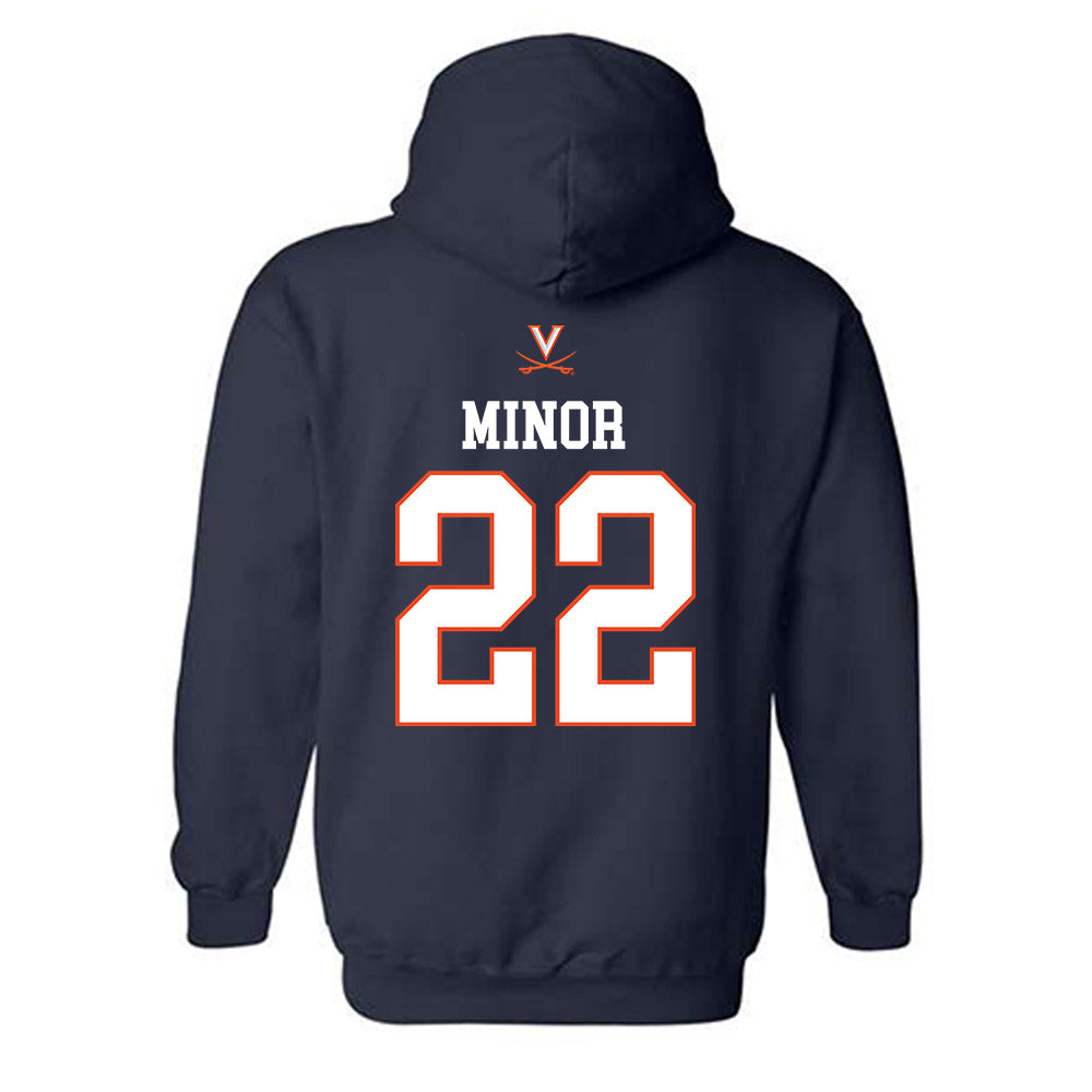 Virginia - NCAA Men's Basketball : Jordan Minor - Hooded Sweatshirt Replica Shersey