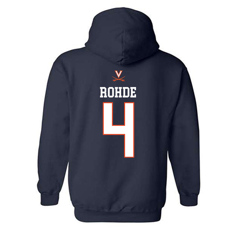 Virginia - NCAA Men's Basketball : Andrew Rohde - Hooded Sweatshirt Replica Shersey