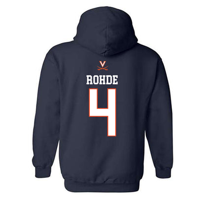 Virginia - NCAA Men's Basketball : Andrew Rohde - Hooded Sweatshirt Replica Shersey