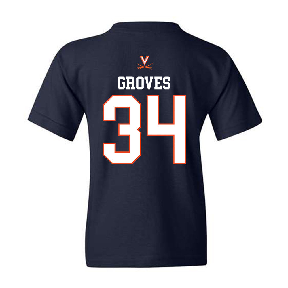 Virginia - NCAA Men's Basketball : Jacob Groves - Youth T-Shirt Replica Shersey