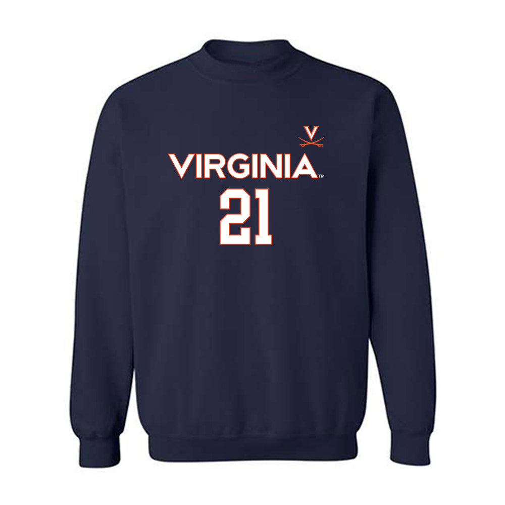 Virginia - NCAA Men's Basketball : Anthony Robinson - Crewneck Sweatshirt Replica Shersey