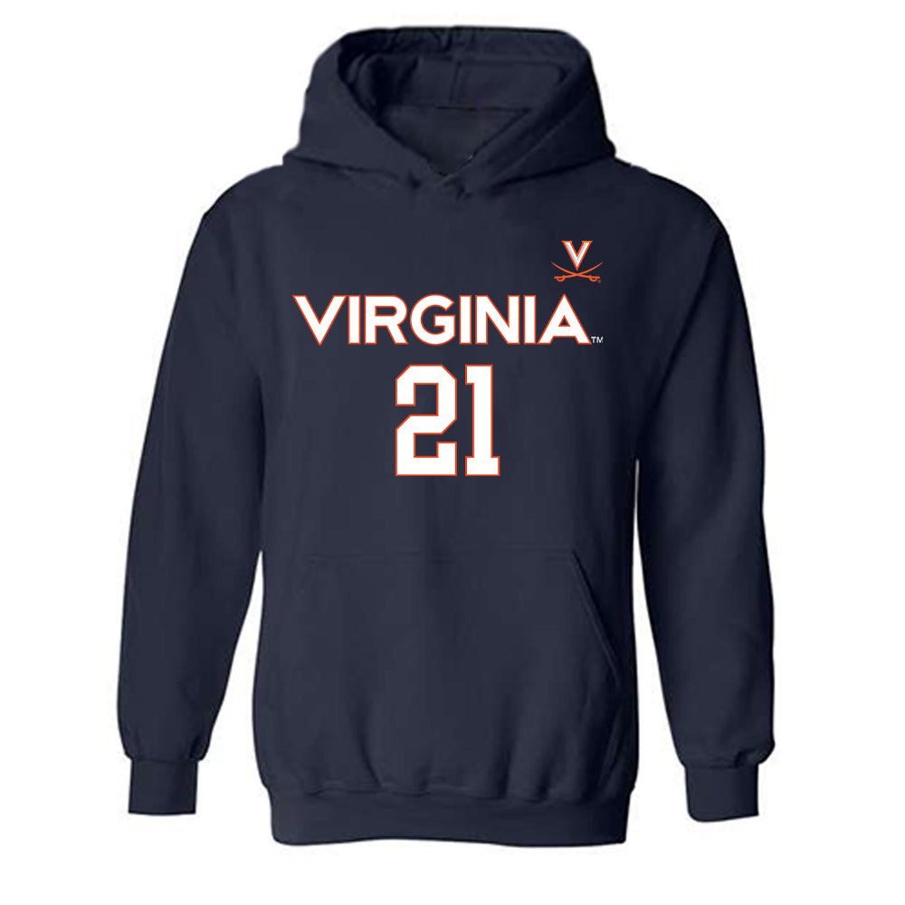 Virginia - NCAA Women's Basketball : Kymora Johnson - Hooded Sweatshirt Replica Shersey