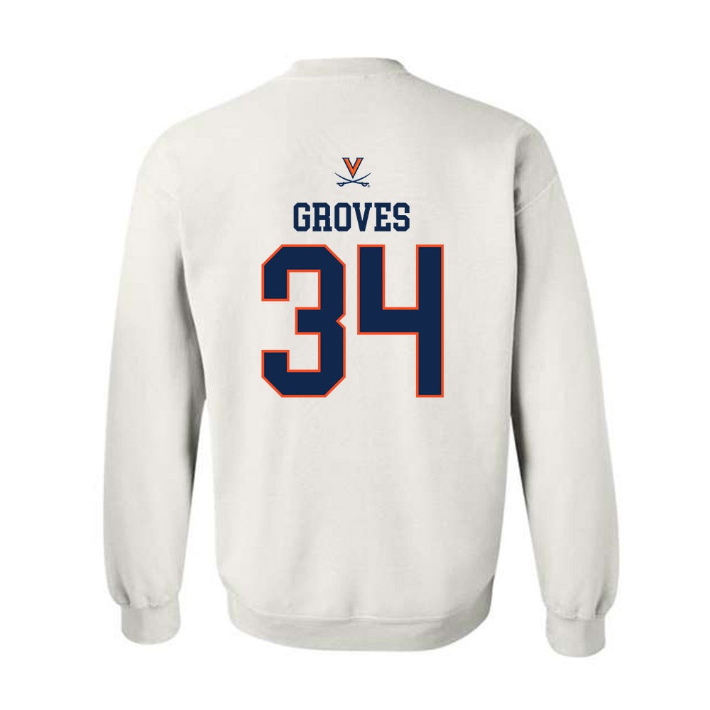 Virginia - NCAA Men's Basketball : Jacob Groves - Crewneck Sweatshirt Replica Shersey