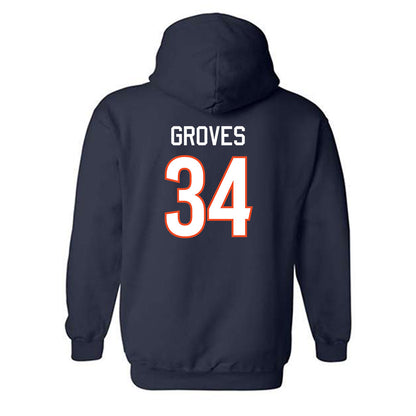 Virginia - NCAA Men's Basketball : Jacob Groves - Hooded Sweatshirt Replica Shersey