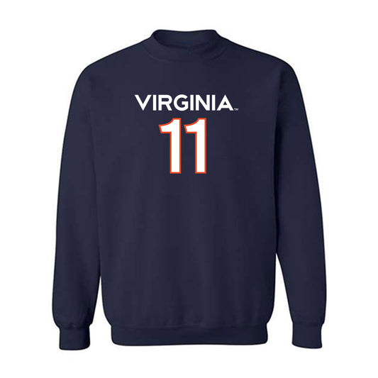 Virginia - NCAA Men's Basketball : Isaac McKneely - Crewneck Sweatshirt Replica Shersey