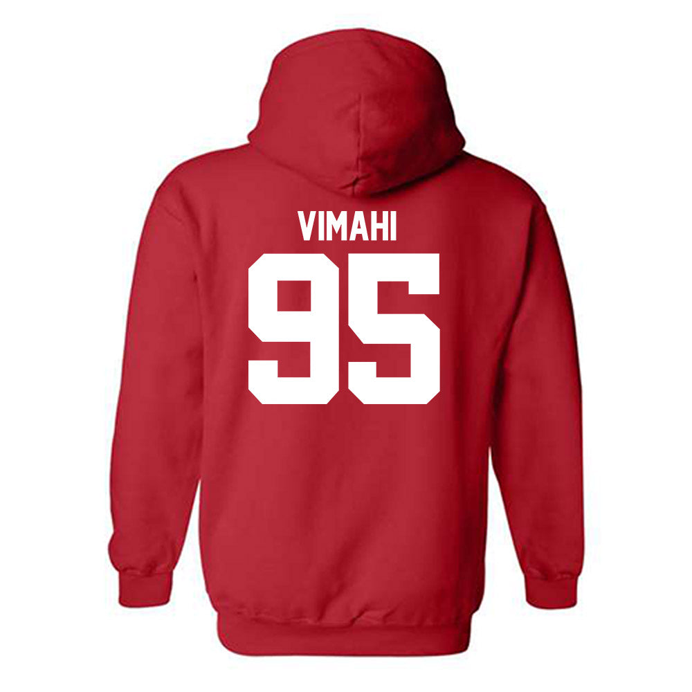 Utah - NCAA Football : Aliki Vimahi - Red Replica Shersey Hooded Sweatshirt