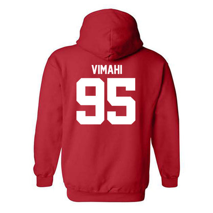 Utah - NCAA Football : Aliki Vimahi - Red Replica Shersey Hooded Sweatshirt