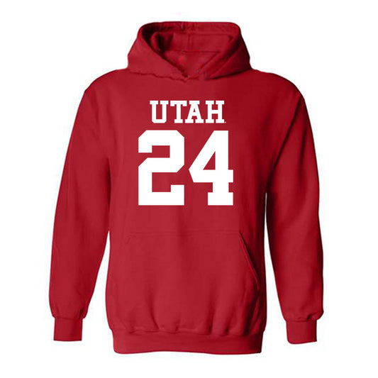 Utah - NCAA Football : Darrien Stewart - Red Replica Shersey Hooded Sweatshirt