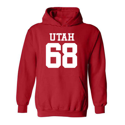 Utah - NCAA Football : Jaren Kump - Red Replica Shersey Hooded Sweatshirt