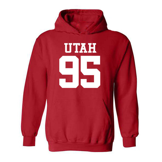 Utah - NCAA Football : Aliki Vimahi - Red Replica Shersey Hooded Sweatshirt